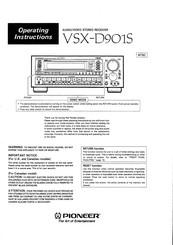 Pioneer VSX-D901S Operating Instructions Manual