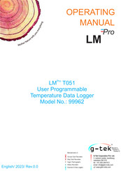 G-Tek LM Pro T051 Operating Manual