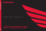 Honda AFP125CRF 2018 Owner's Manual