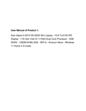 Acer Aspire 5 A515-56-32DK User Manual