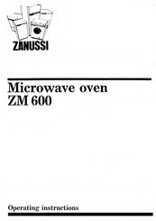 Zanussi ZM 600 Operating Instructions Manual