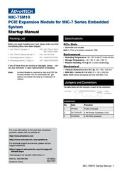 Advantech MIC-75M10 Startup Manual