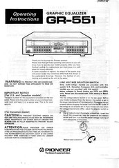 Pioneer GR-551 Operating Instructions Manual