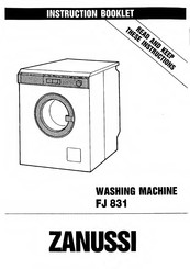 Zanussi FJ 831 Instruction Booklet