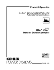 Kohler Modbus MPAC 1000 Operation