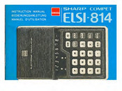 Sharp ELSI-814 Instruction Manual