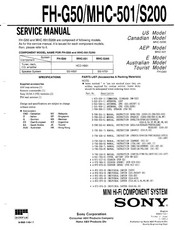 Sony MHC-501 Service Manual