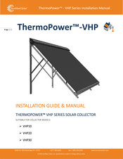 SunMaxx Solar ThermoPower VHP10 Installation Manual & Manual