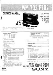 Sony WALKMAN WM-F702 Service Manual