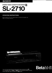Sony SL-2710 Operating Instructions Manual