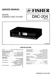 Fisher DAC-204 Service Manual