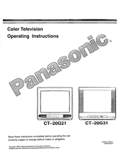 Panasonic CT-20G31 Operating Instructions Manual