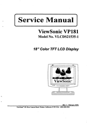 ViewSonic ViewPanel VP181 Service Manual