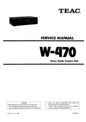 Teac W-470 Service Manual