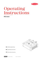 Fronius RCU 2000 Operating Instructions Manual