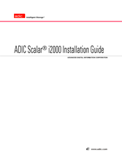 ADIC Scalar i2000 Installation Manual
