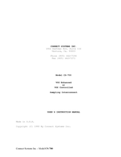 Connect Systems CS700 User Instruction Manual
