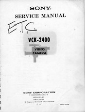 Sony VCK-2400 Service Manual