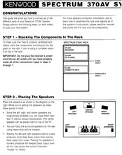 Kenwood SPECTRUM 370AV Quick Start Manual