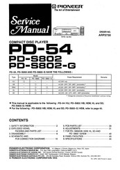 Pioneer PD-S802-G Service Manual