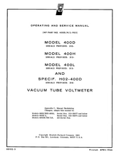 HP H02-400D Operating And Service Manual