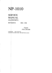 Canon NP-1010 Service Manual