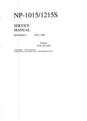 Canon NP-1015 Service Manual