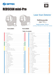 Optex RLS-2020A Settings Manual