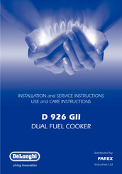 DeLonghi D 926 GII Installation And Service Instructions Manual