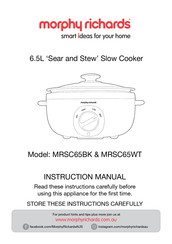 Morphy Richards Sear and Stew MRSC65BK Instruction Manual