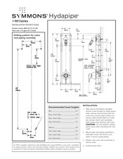 Symmons Hydapipe 1-901Series Installation Instructions