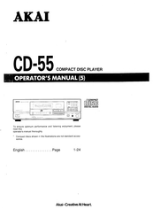 Akai CD-55 Operator's Manual