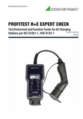 Gossen MetraWatt PROFITEST H+E EXPERT CHECK Operating Instructions Manual