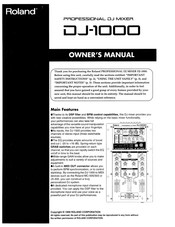 Roland DJ-1000 Owner's Manual