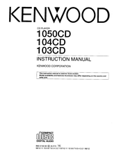 Kenwood 104CD Instruction Manual