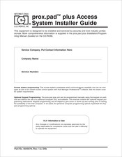 International Electronics prox.pad plus Installer's Manual