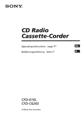 Sony CFD-C626S Operating Instructions Manual