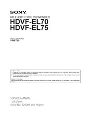 Sony HDVF-EL70 Service Manual