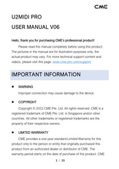 CME u2midi User Manual