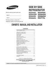 Samsung RS2666SL Owner's Manual Installation And Operating Instructions