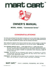 Mart Cart Commercial 02002 Owner's Manual