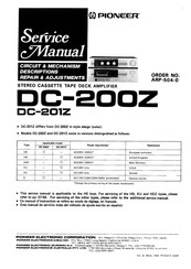Pioneer DC-201Z Service Manual