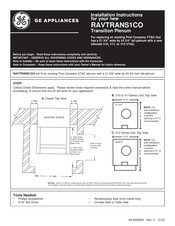 GE RAVTRANS1CO Installation Instructions Manual