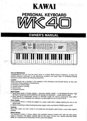 Kawai WK40 Owner's Manual