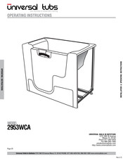 Universal Tubs 2953WCA Operating Instructions Manual