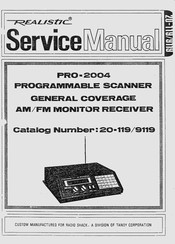 Tandy Radio Shack Realistic PRO-2004 Service Manual