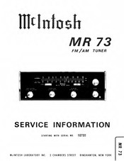 McIntosh MR 73 Service Information