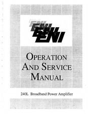 Eni 240L Operation And Service Manual