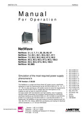 Ametek NetWave 7.3, 20.2, 30.2, 60.2, 67.2, 90.2 NetWave 20.3, 30.3, 60.3, 67.3, 90.3, 108.3 NetWave 20.5, 30.5, 67.5, 90.5, 108.5 NetW Operation Manual