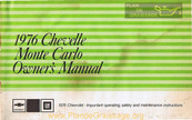 GM Chevrolet Monte Carlo 1976 Owner's Manual
